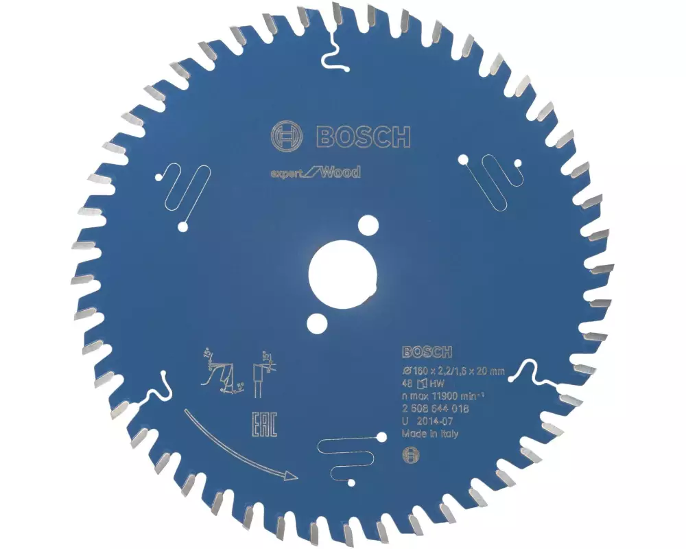 Bosch Professional Kreissägeblatt Expert for Wood, 160 x 20 x 2.2 mm, Z 48