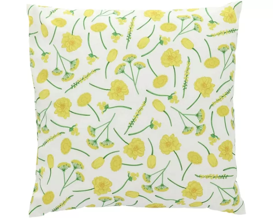 Esschert Design Outdoor-Kissen Blumen 49 x 49 cm, Gelb