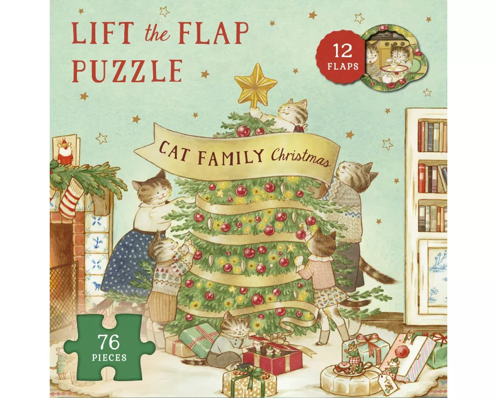 Cat Family Christmas Lift-the-Flap Puzzle: Volume 2