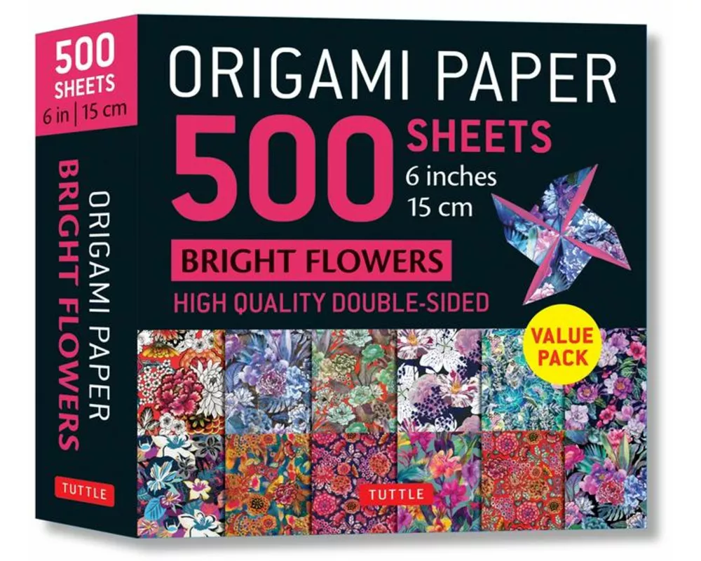 Origami Paper 500 sheets Bright Flowers 6" (15 cm)