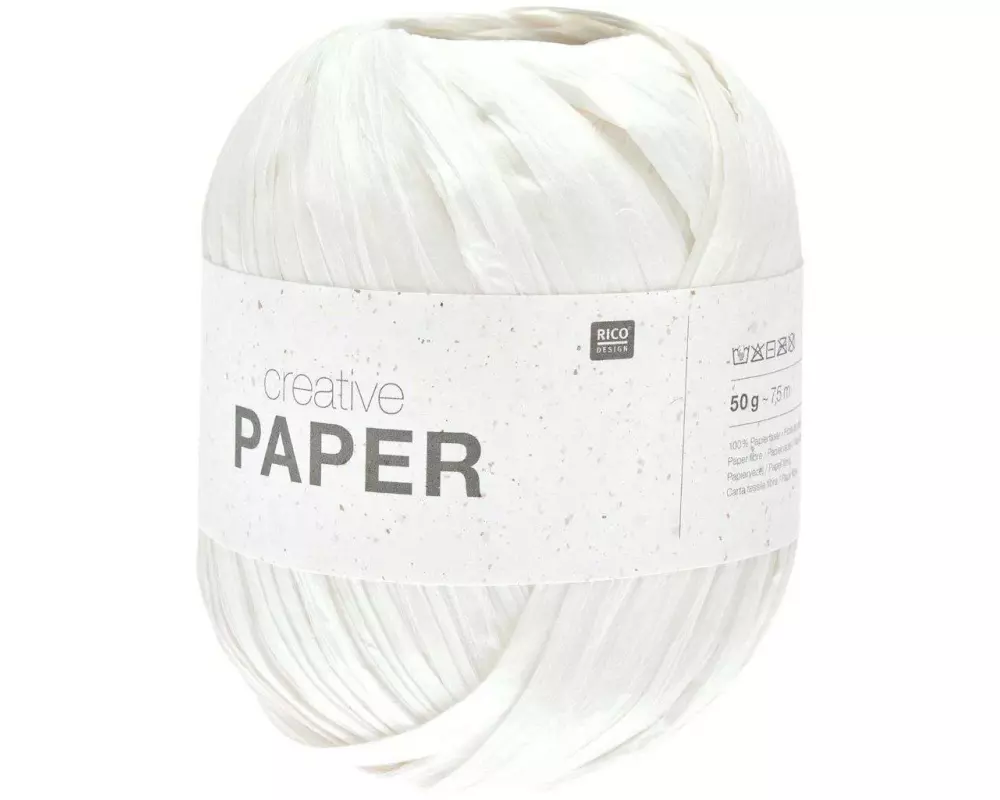 Rico Design Wolle Paper Weiss, 75 m