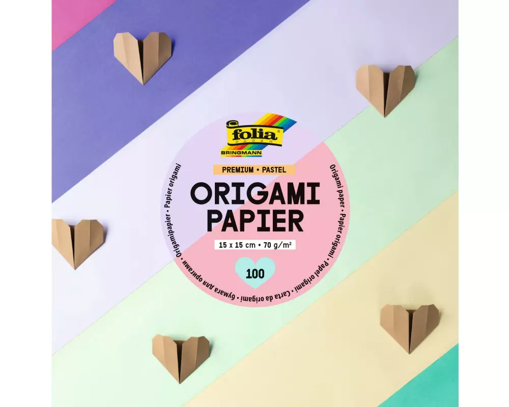 Folia Faltblätter Pastell, 15 x 15 cm