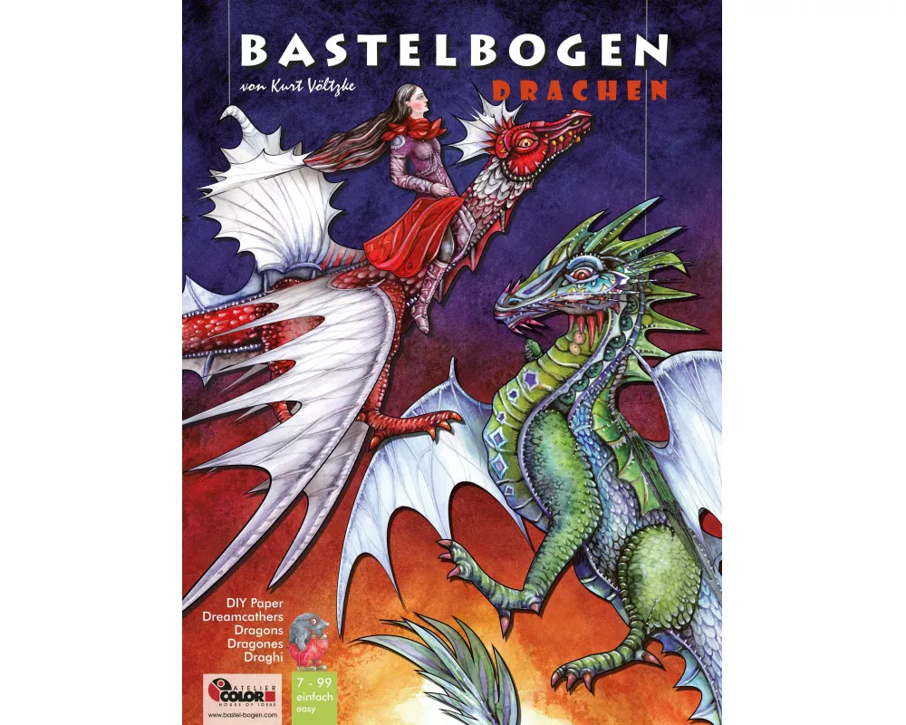 Drachen Bastelbogen Traumfänger zum Basteln & Aufhängen aus Papier