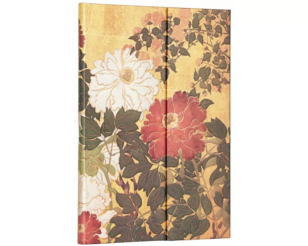 Natsu (Rinpa Florals) Midi Unlined Hardback Journal (Wrap Closure)