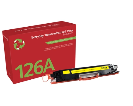 Everyday Remanufactured Everyday Yellow Remanufactured Toner by compatible with HP 126A (CE312A), Standard capacity. Colour toner page yield: 1000 pages, Printing colours: Yellow, Quantity per pack: 1 pc(s)