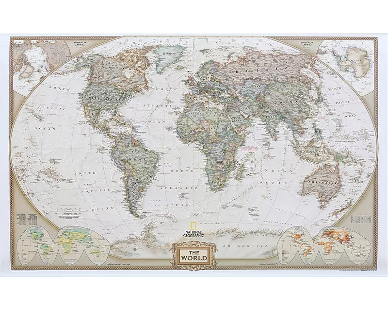 National Geographic Weltkarte als Poster, ca. 88x58cm