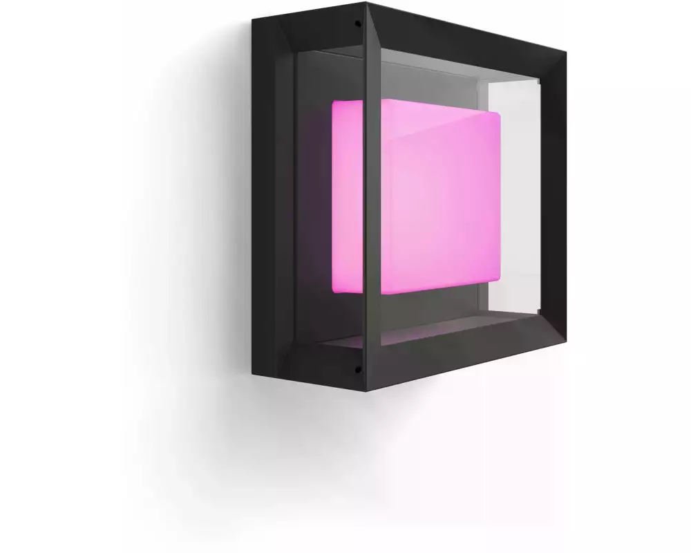 Philips Hue White & Color Ambiance Econic Outdoor Wandl. eckig Schwarz