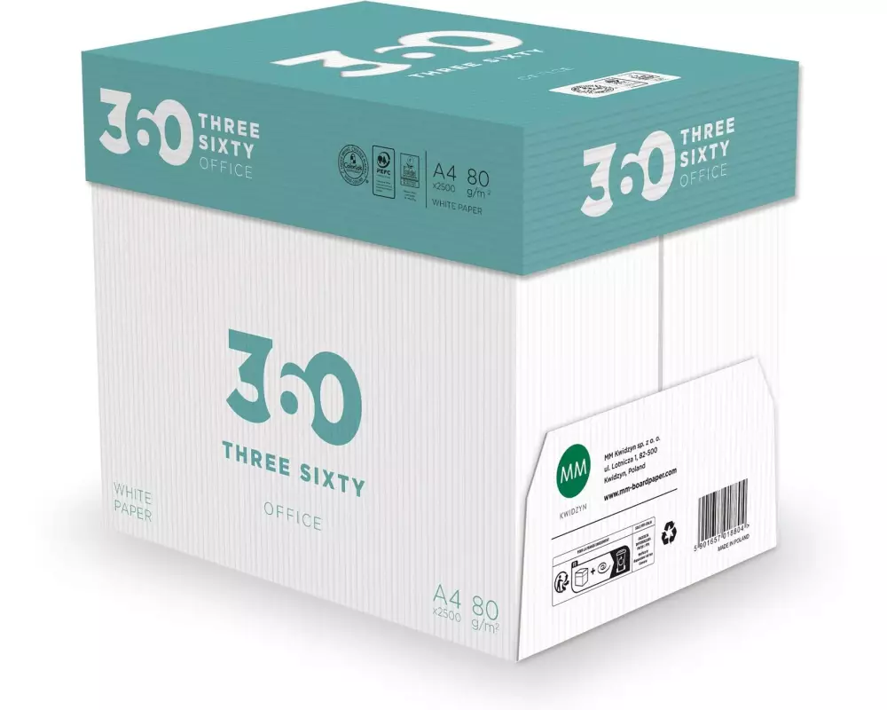 360 Kopierpapier Office A4, Weiss, 80 g/m², 1 Palette
