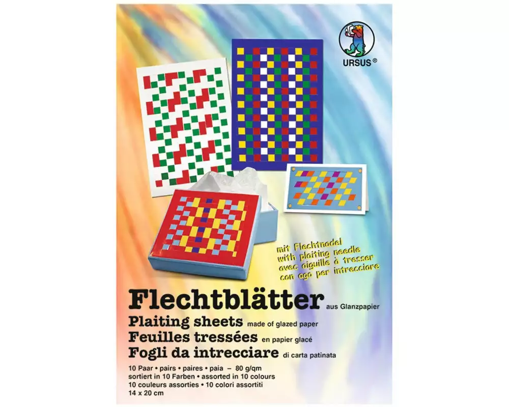 URSUS Bastelpapier Flechtpapier 12 x 17 cm 10 Blätter