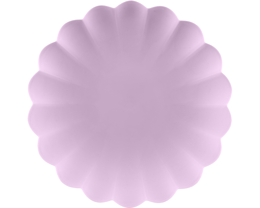 PARTYDECO Teller Rüsche 22cm TPL1-014 lila 4 Stück