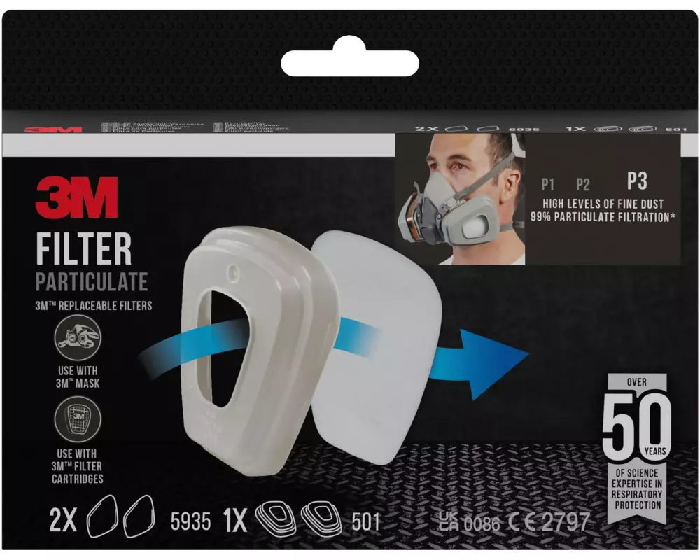 3M Ersatzfilter 5935 P3 für Serie 6000 & 7000, 1 Paar