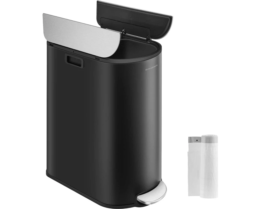 Songmics Abfalleimer 30 l, Schwarz