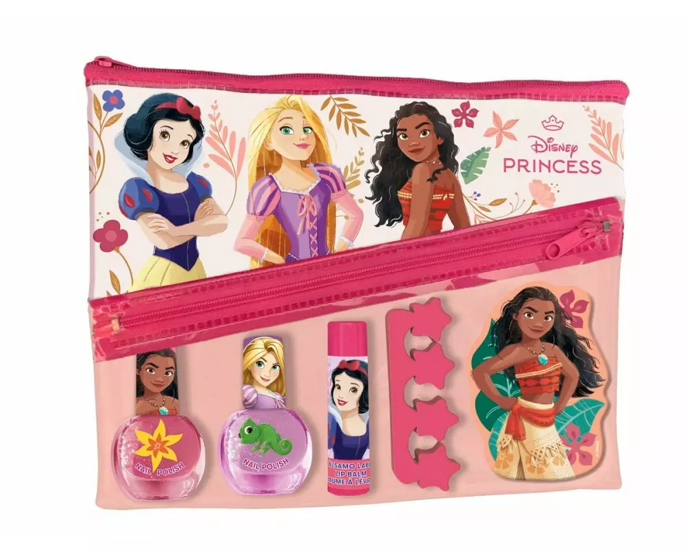 Kids Collection Disney Princess Nagel- und Lippen-Set Rosa, mit Tasche