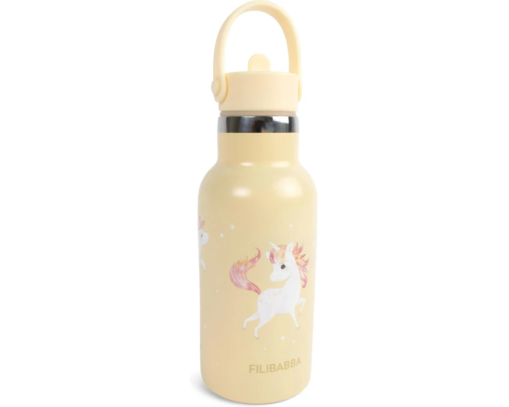 Filibabba Edelstahlflasche Unicorn Shore 350 ml, Gelb