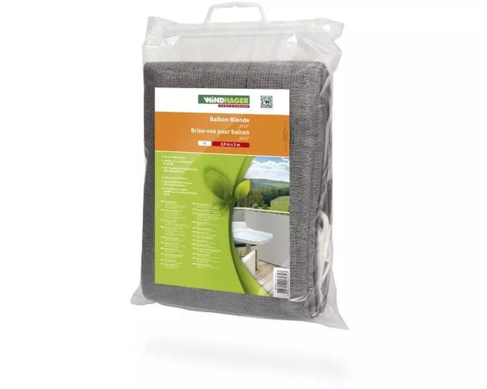 Windhager Sichtschutz Balkonblende Sylt 5mx0.9m uni-grau