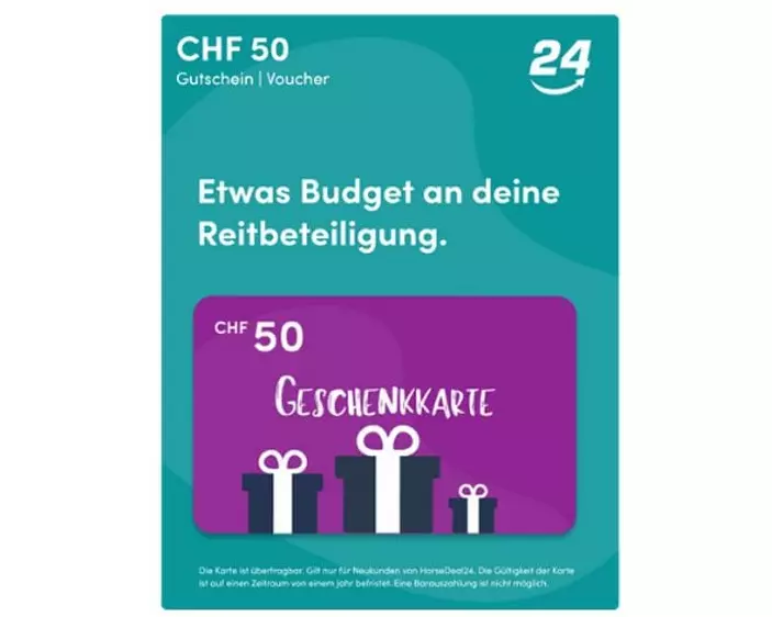 horsedeal24 Horsedeal.ch Gutschein CHF 50.–