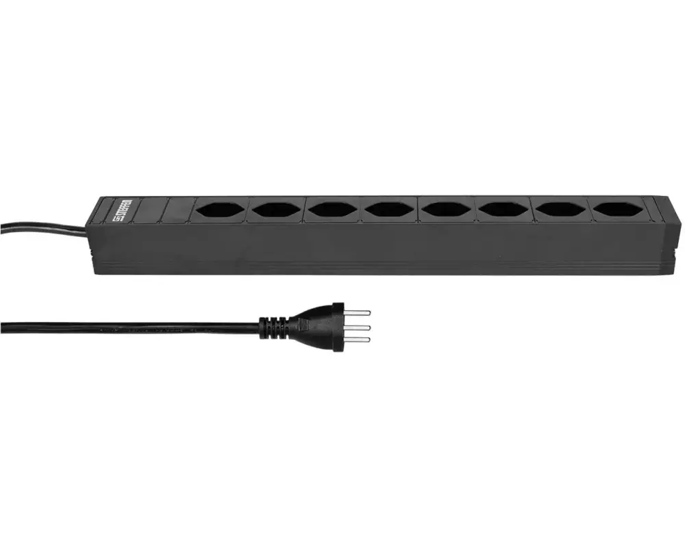 STEFFEN 19" Steckdosenleiste 8x T23, Schwarz
