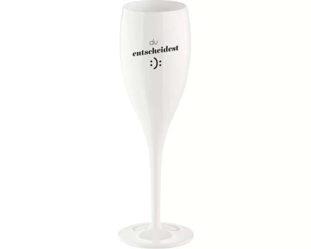 Koziol Sektglas Superglas Du entscheidest 100 ml, 1 Stück, Weiss