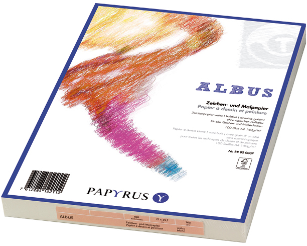 PAPYRUS Zeichenpapier A4 88020007 140g, weiss 100 Blatt