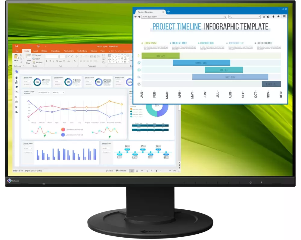 EIZO Monitor EV2360-Swiss Edition Schwarz