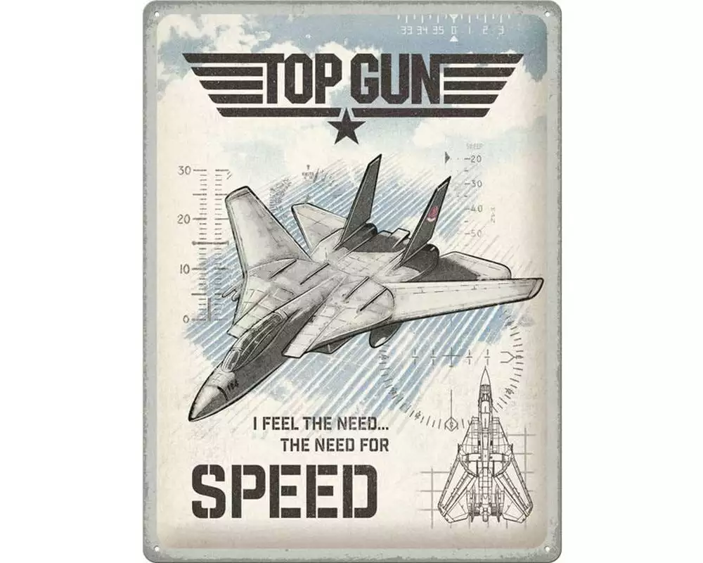 Nostalgic Art Schild Top Gun Jet 30 x 40 cm, Metall