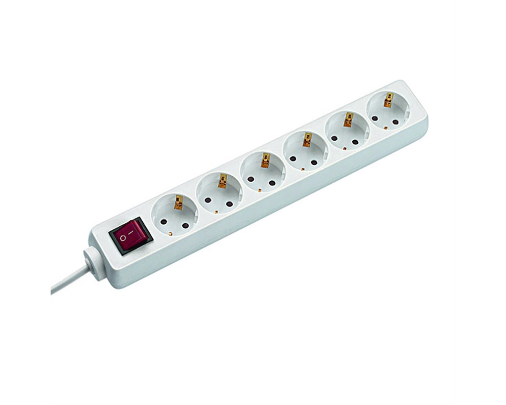 BACHMANN SELLY Steckdosenleiste 6x Schutzkontakt, Schalter, weiß, 1,5 m