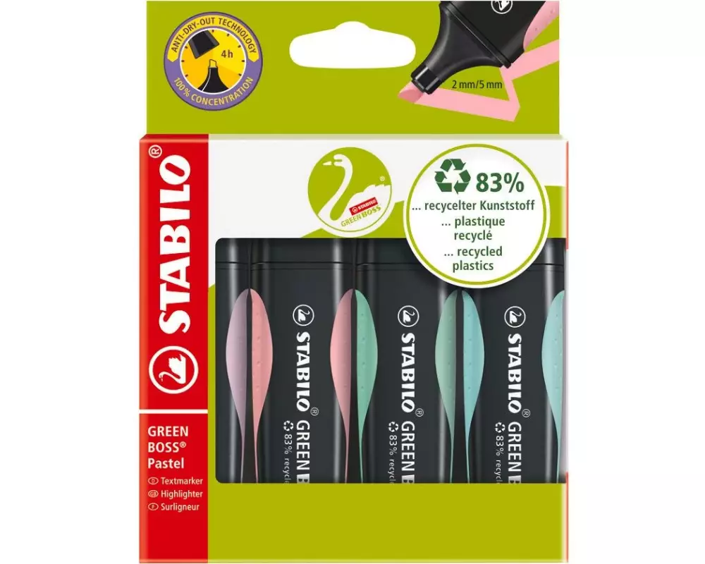STABILO Textmarker Green Boss 4 Stück