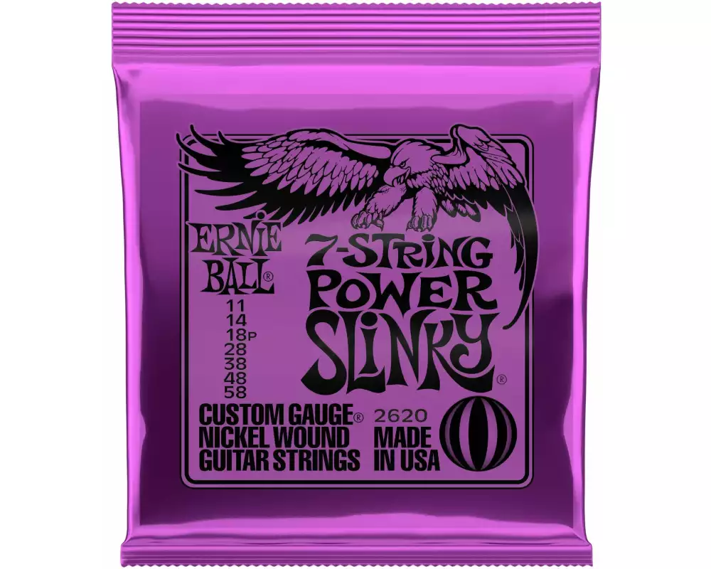 Ernie Ball Gitarrensaiten 2620 7-String Power Slinky – 11-58