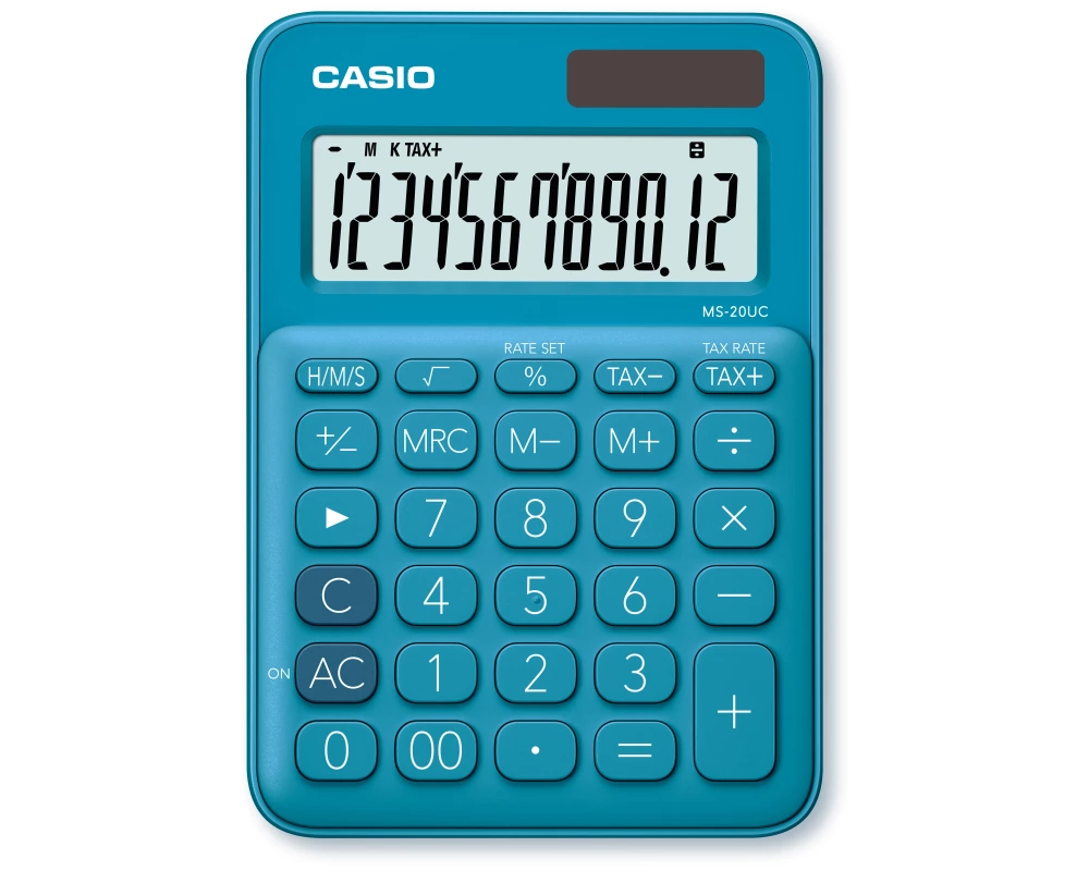 CASIO Mini Taschenrechner MS20UCBU 12-stellig blau