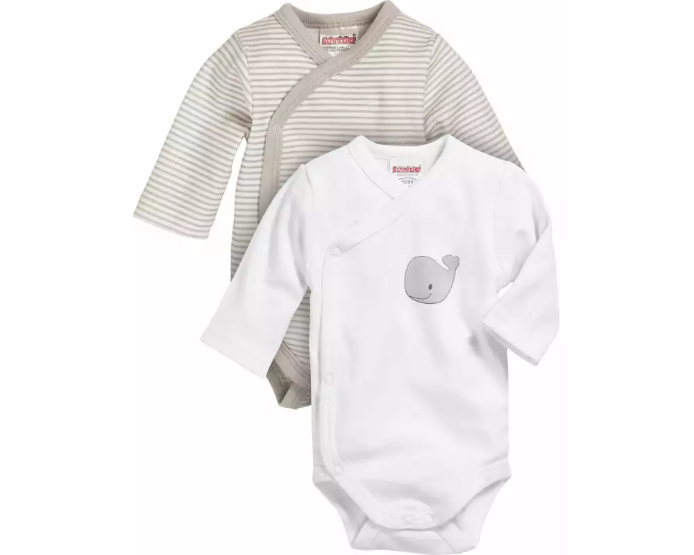 Playshoes Langarm-Wickelbody 2er Set Natur Gr. 50