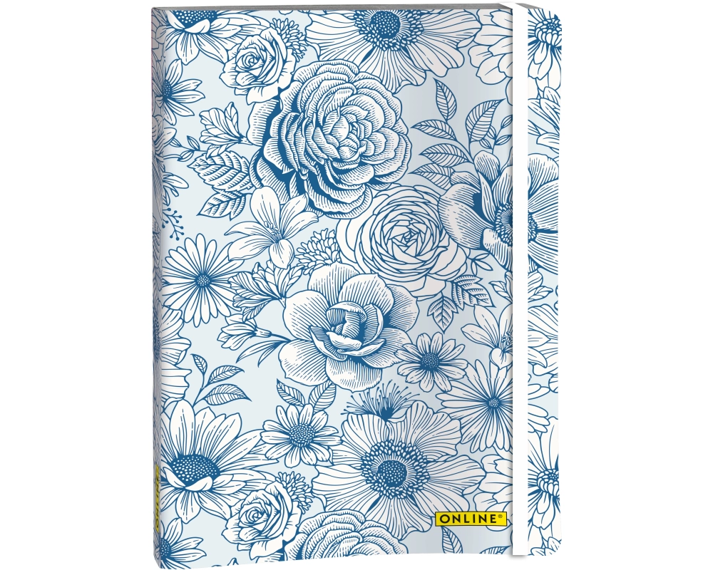 ONLINE Bullet Journal Blue Flowers A5 18022 120g, 72 Blatt dotted