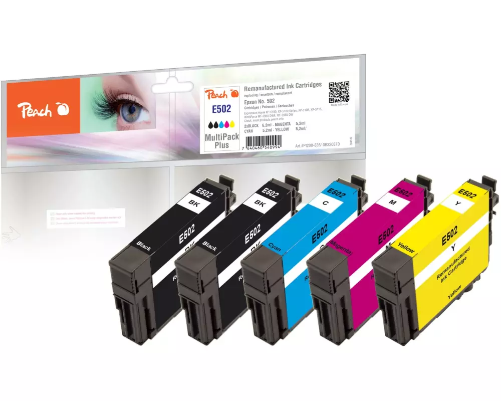 Peach Tinte Epson Nr. 502 2x BK, 1x C, M, Y