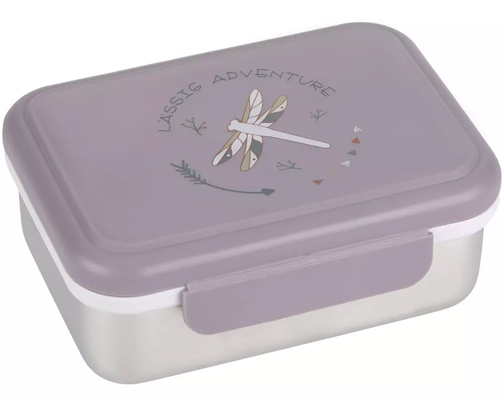 Lässig Lunchbox Edelstahl Libelle Lila/Silber