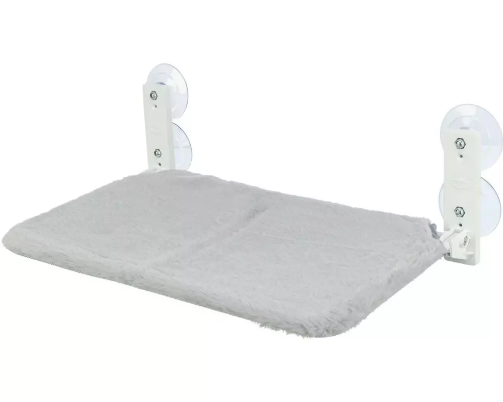 Trixie Fensterliege Plüsch Netzstoff faltbar 58 x 34 cm weiss/grau