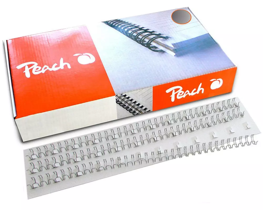 Peach Binderücken PW079-07 8 mm Draht Silber, 100 Stück