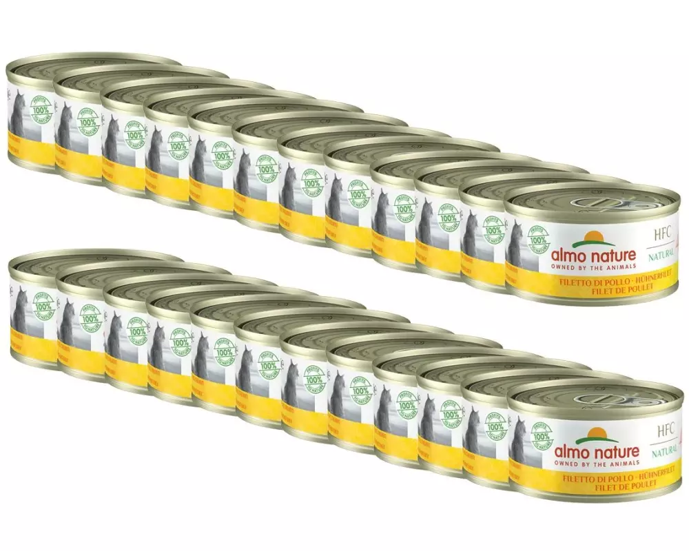 Almo Nature Nassfutter HFC Natural Hühnerfilet, 24 x 70 g