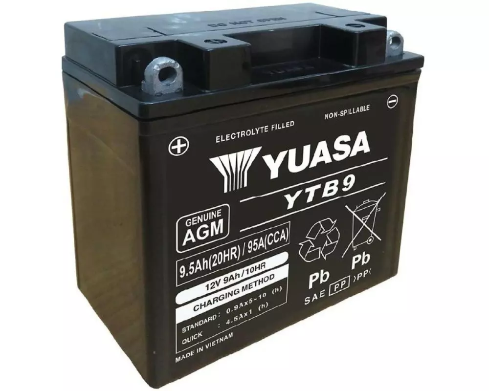 YUASA Motorradbatterie AGM 12V/9.5Ah/95A