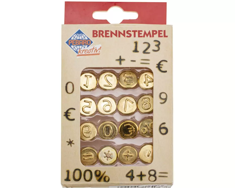 Glorex Brennstempel Zahlen/Zeichen 16-teilig
