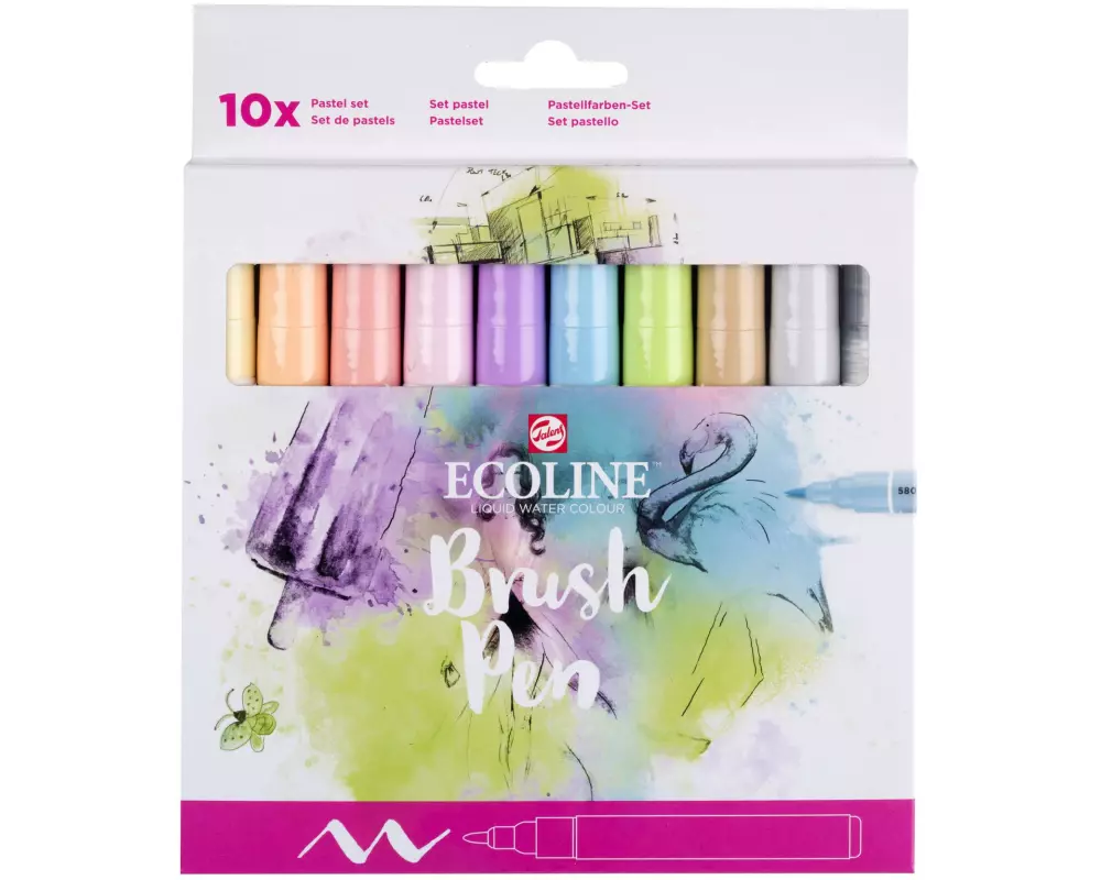 Talens Brushpen Ecoline Pastell 10er Set