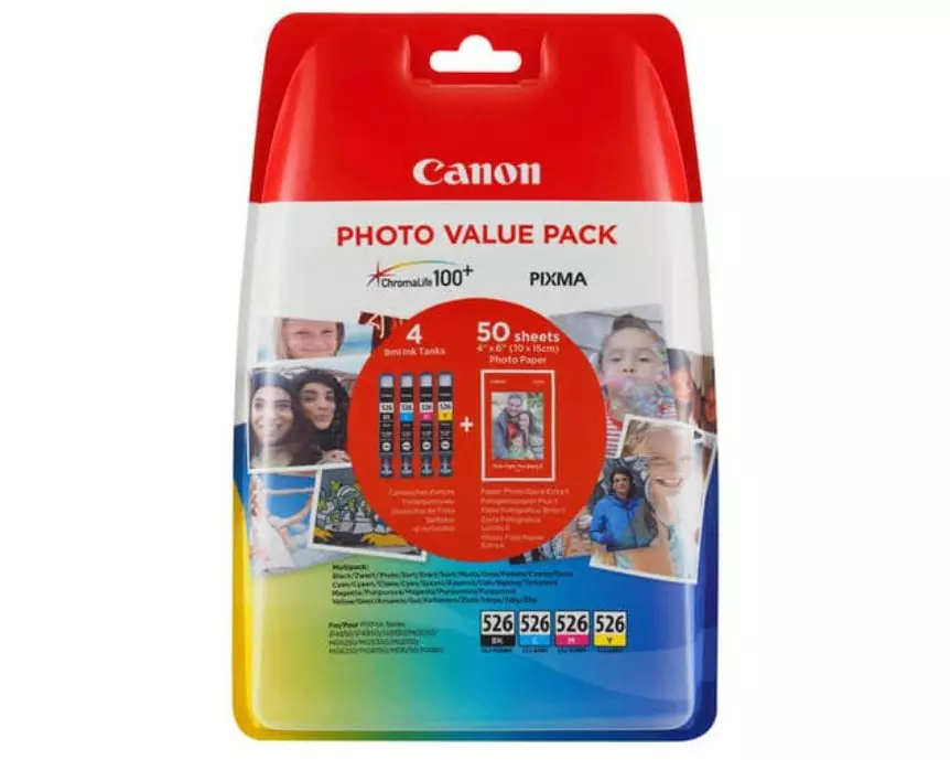 Canon Tintenset CLI-526 + Fotopapier Value Pack