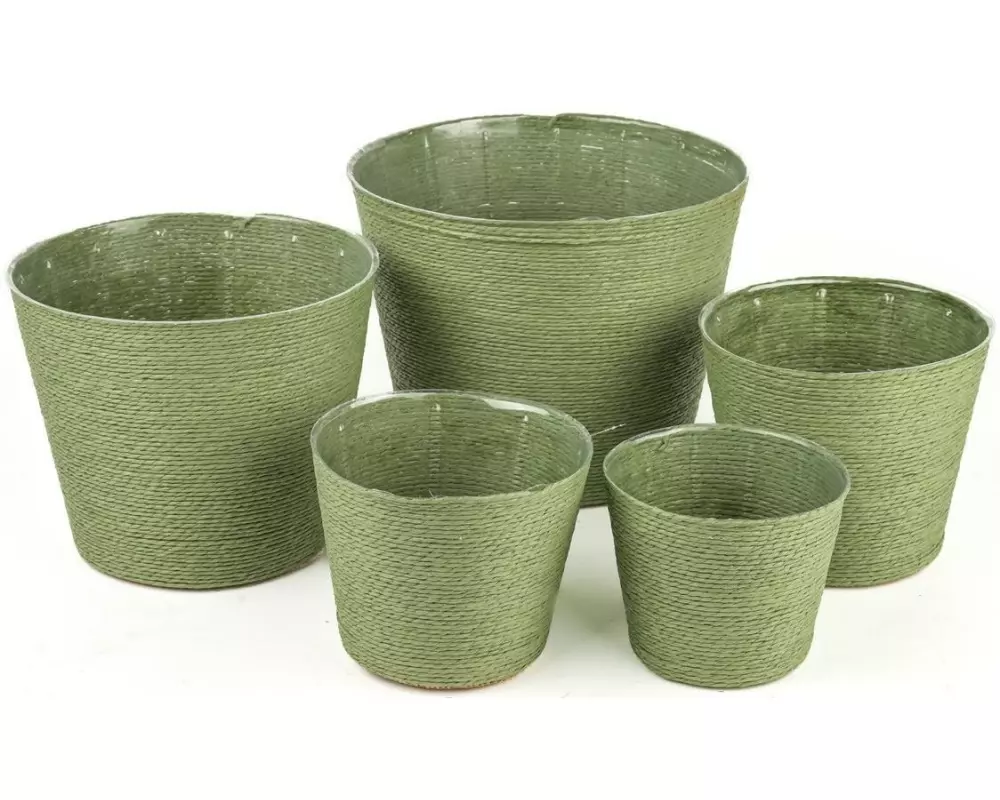 CHALET Kordelkorb Kornelia L 15 x 15 x 13 cm, Grün
