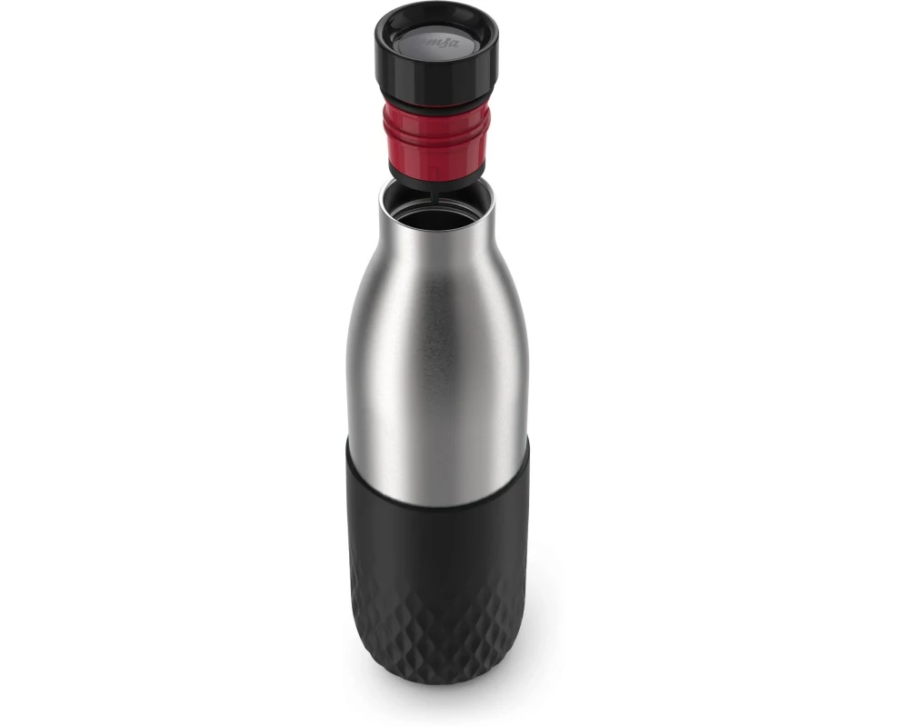 Emsa Trinkflasche Bludrop Sleeve 700 ml, Schwarz