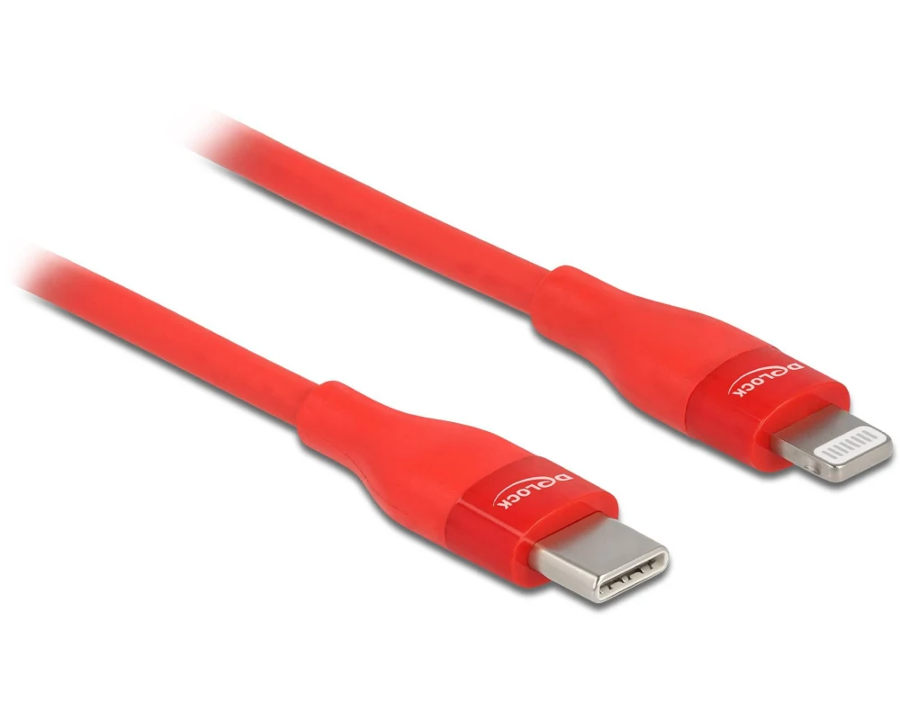 Delock USB-Kabel USB-C - Lightning 1 m, Rot