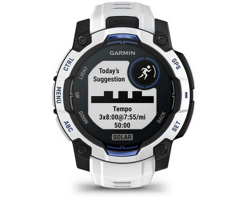 GARMIN Sportuhr Instinct 3 Solar Schwarz/Weiss
