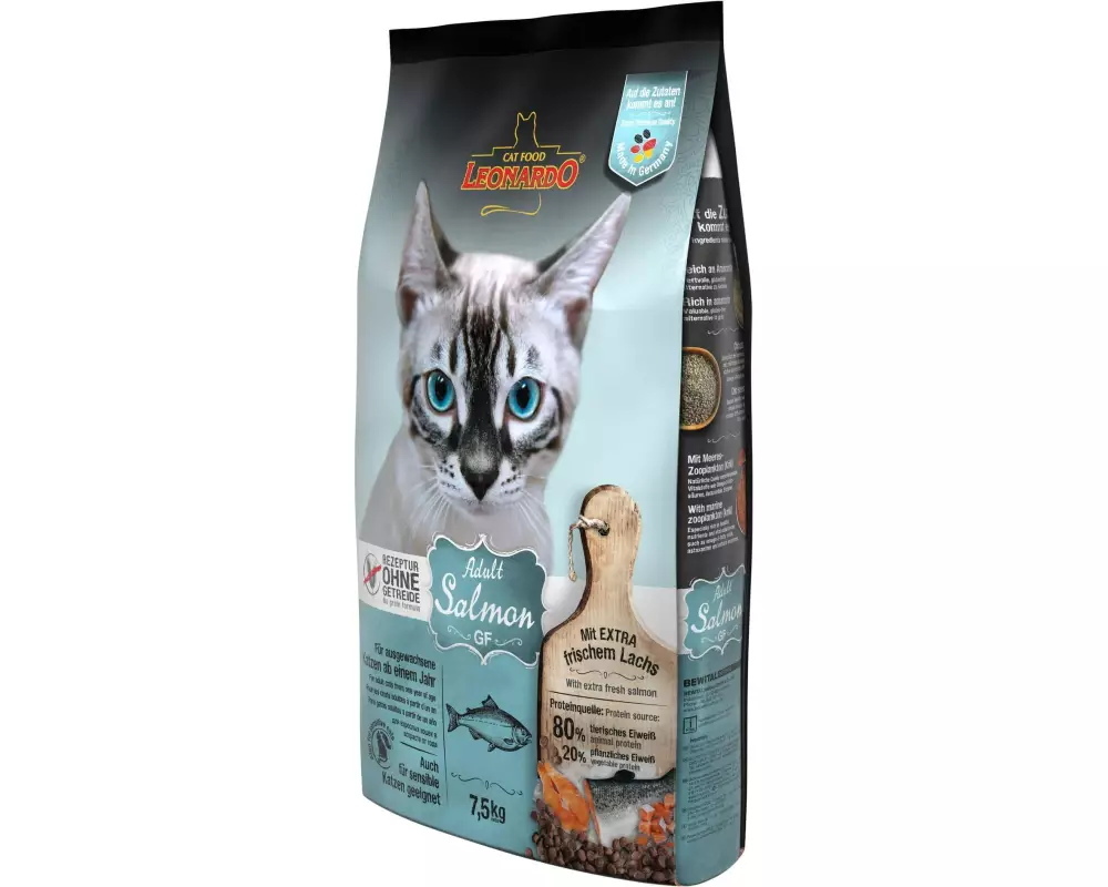 Leonardo Cat Food Trockenfutter Adult getreidefrei Lachs, 7.5 kg