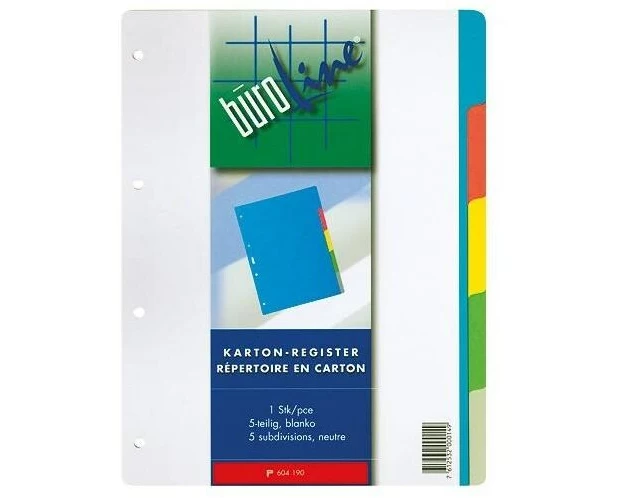 Büroline Register A4, 5 Taben