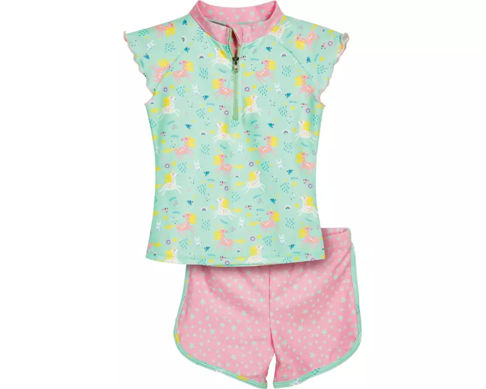 Playshoes UV-Badebekleidungsset Einhorn Mint/Rosa Gr. 122-128