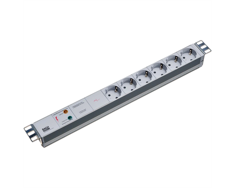 BACHMANN 19" Steckdosenleiste 6-fach mit GVS ohne Schalter