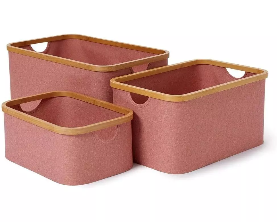 Lumaland Aufbewahrungsbox rechteckig 3 Stück, Rosa