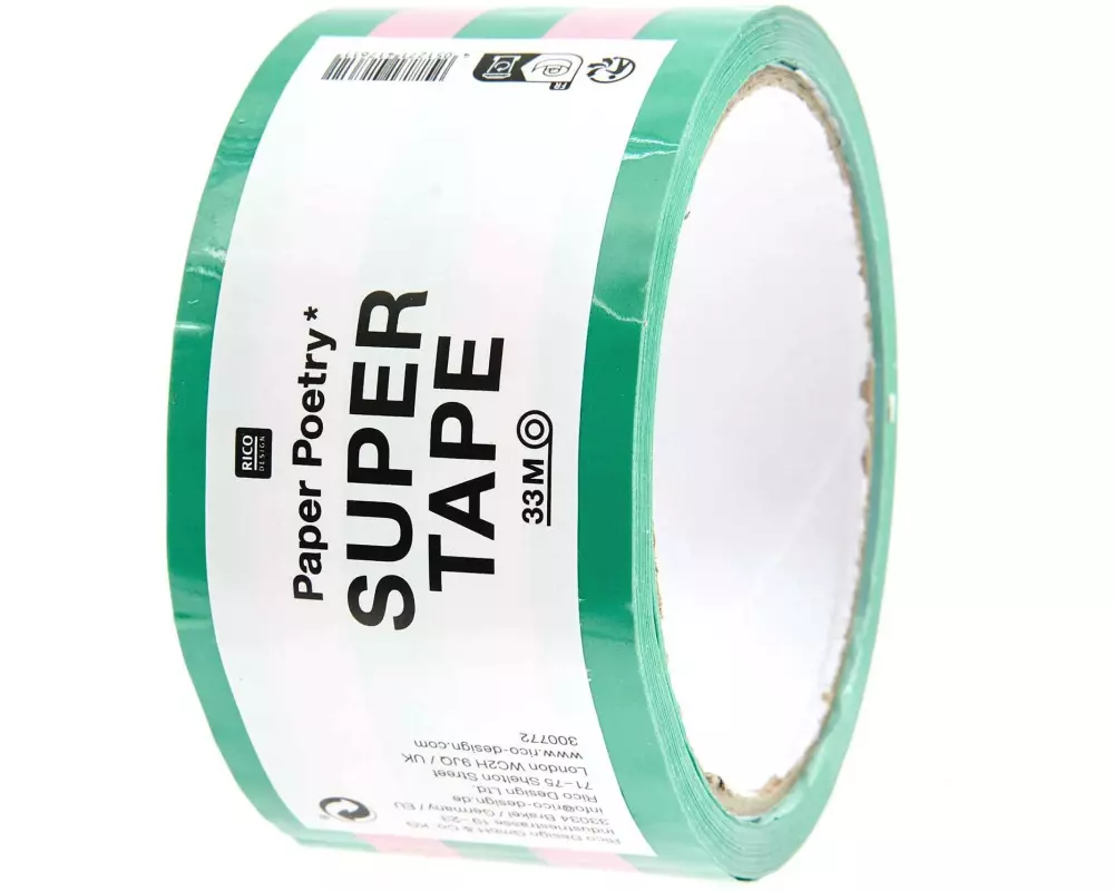 Rico Design Klebeband Paper Poetry 0.5 mm x 33 m, Grün/Rosa